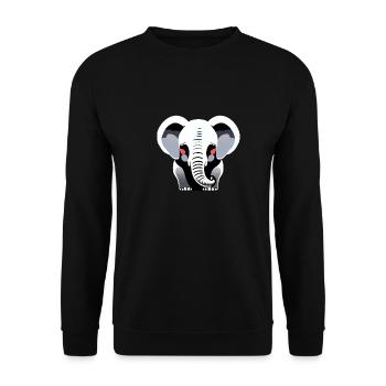 Little Elephant Cartoon Cute Adventure 10 - Unisex Sweatshirt - black - Front - Alina (178cm) & Michal (187cm)