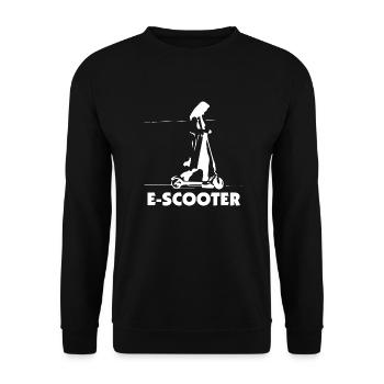 E-Scooter E-Roller Scooter - Unisex Sweatshirt - black - Front - Alina (178cm) & Michal (187cm)