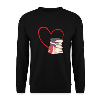 Les livres sont ma Saint-Valentin - Sweat-shirt Unisexe - noir - Devant - Alina (178cm) & Michal (187cm)