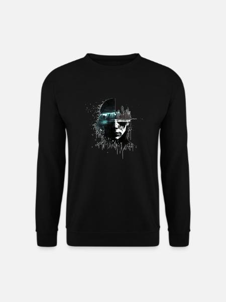 Un hacker solitaire dans une ville dystopique - Sweat-shirt Unisexe - noir
