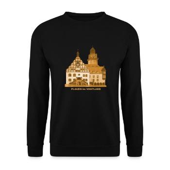 Plauen Town Hall Vogtland Plauener Spitze Saschsen - Unisex Sweatshirt - black - Front - Alina (178cm) & Michal (187cm)