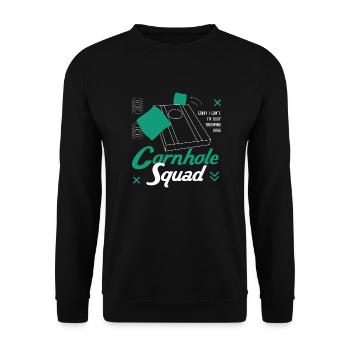 Cornhole Squad Wilderness Ironic Saying - Unisex Sweatshirt - black - Front - Alina (178cm) & Michal (187cm)