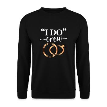 I do crew | Bride Bachelorette Party Bridal Shower - Unisex Pullover - Schwarz - Vorne - Alina (178cm) & Michal (187cm)