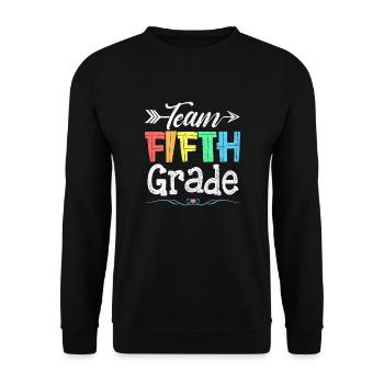 Équipe Élève enseignant de cinquième année Retour à l’école - Sweat-shirt Unisexe - noir - Devant - Alina (178cm) & Michal (187cm)