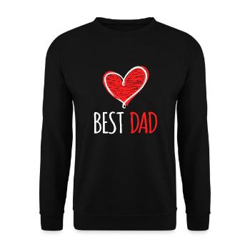 Niedlich Beste Papa Herz Liebe Vatertag Papa - Unisex Pullover - Schwarz - Vorne - Alina (178cm) & Michal (187cm)