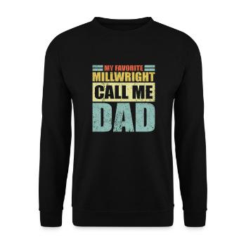 Vintage Mon mécanicien de chantier préféré m’appelle papa père - Sweat-shirt Unisexe - noir - Devant - Alina (178cm) & Michal (187cm)