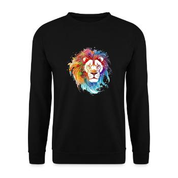 Ozi le lion - Sweat-shirt Unisexe - noir - Devant - Alina (178cm) & Michal (187cm)