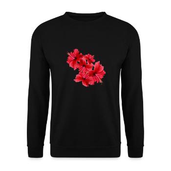 Hibiscus,Flower,Lotus,Blossom,Floral - Unisex Sweatshirt - black - Front - Alina (178cm) & Michal (187cm)