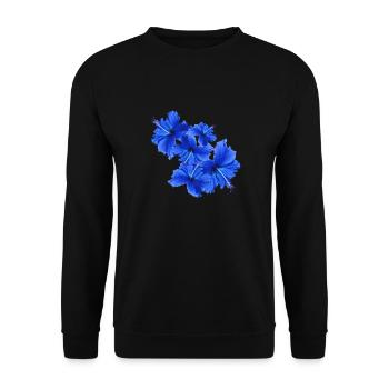 Hibiskushibiscus,Flower,Lotus,Blossom,Floral - Unisex Sweatshirt - black - Front - Alina (178cm) & Michal (187cm)