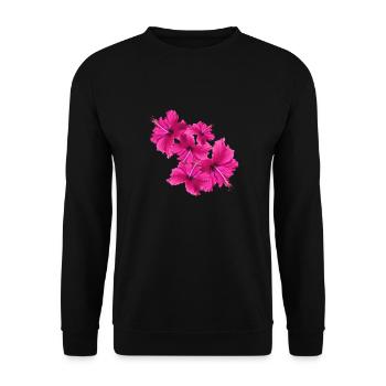 Hibiscus,Flower,Lotus,Blossom,Floral - Unisex Sweatshirt - black - Front - Alina (178cm) & Michal (187cm)