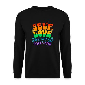 Gay Pride Parade LGBTQ+ Rainbow Flag Body Positive - Unisex Sweatshirt - black - Front - Alina (178cm) & Michal (187cm)