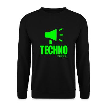Techno für immer - Unisex Pullover - Schwarz - Vorne - Alina (178cm) & Michal (187cm)