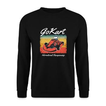 Vintage Kart Racing Go Kart | Go Karting Racer - Sweat-shirt Unisexe - noir - Devant - Alina (178cm) & Michal (187cm)