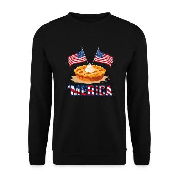 4. Juli Pie Amerika - Unisex Pullover - Schwarz - Vorne - Alina (178cm) & Michal (187cm)