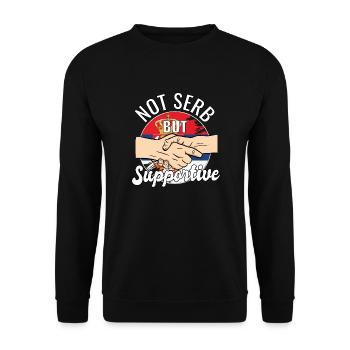Pas serbe mais un voyageur de pays solidaire Serbie - Sweat-shirt Unisexe - noir - Devant - Alina (178cm) & Michal (187cm)