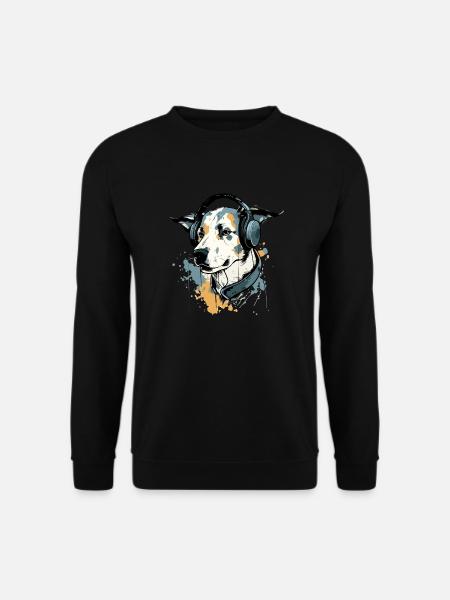 Den audiofile hund Jay - Unisex sweater - sort