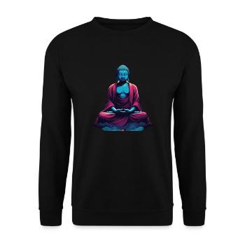 Bouddha bleu dans la méditation contemplation dualité - Sweat-shirt Unisexe - noir - Devant - Alina (178cm) & Michal (187cm)