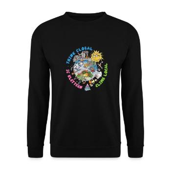Pensez à l’escalade globale Fond lumineux local - Sweat-shirt Unisexe - noir - Devant - Alina (178cm) & Michal (187cm)