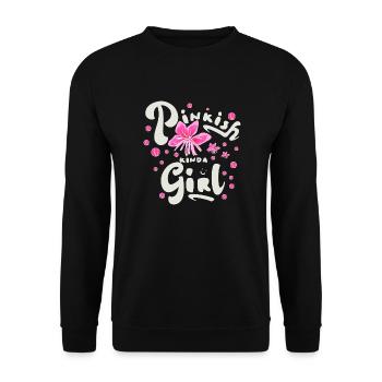 Pinkes Mädchen - Girls Spruch - Unisex Pullover - Schwarz - Vorne - Alina (178cm) & Michal (187cm)