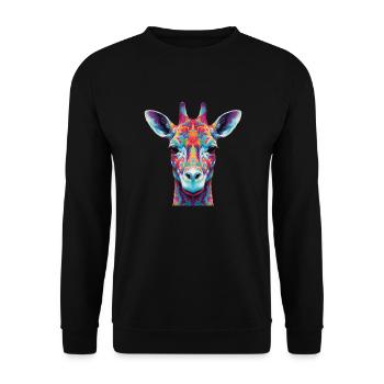 Girafe psychédélique - Sweat-shirt Unisexe - noir - Devant - Alina (178cm) & Michal (187cm)