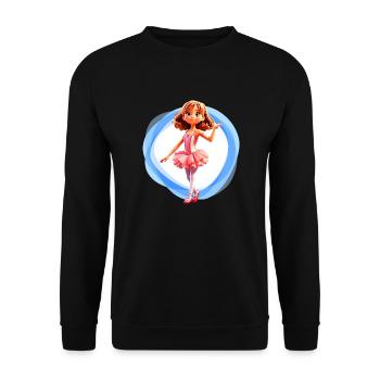 Ballet fille bleu - Sweat-shirt Unisexe - noir - Devant - Alina (178cm) & Michal (187cm)
