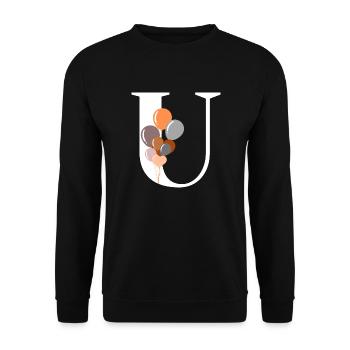 Letter u birthday balloon - Unisex Sweatshirt - black - Front - Alina (178cm) & Michal (187cm)