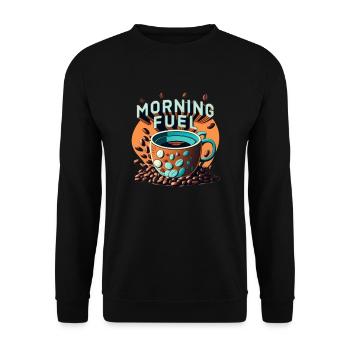 Carburant du matin - Sweat-shirt Unisexe - noir - Devant - Alina (178cm) & Michal (187cm)