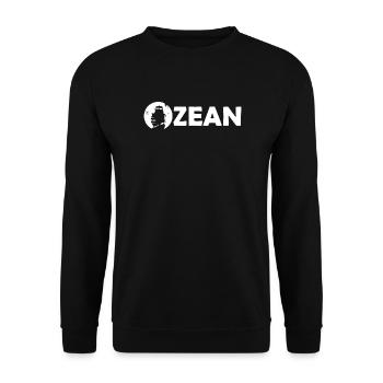 Ozean Symbol Schriftzug Logo label Wasser Meer - Unisex Pullover - Schwarz - Vorne - Alina (178cm) & Michal (187cm)