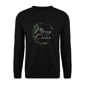 Noël laid Noël joyeux dicton de crise - Sweat-shirt Unisexe - noir - Devant - Alina (178cm) & Michal (187cm)