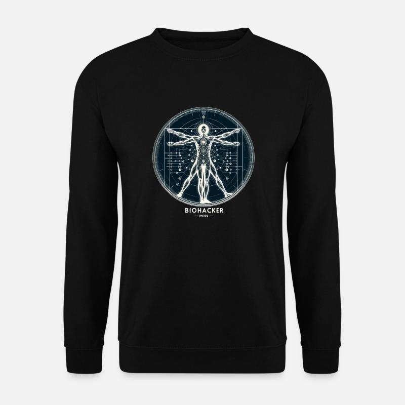 BIOHACKER INSIDE: Blaupause des optimierten Selbst - Unisex Pullover - Schwarz