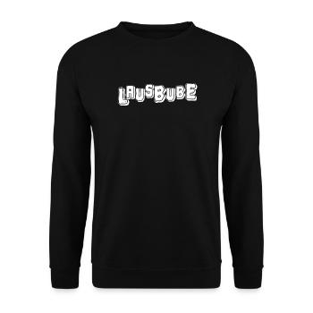 Lausbube in weiss - Unisex Pullover - Schwarz - Vorne - Alina (178cm) & Michal (187cm)