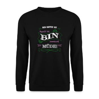 koffein bday ich liebe kaffee baristia weihnachten - Unisex Pullover - Schwarz - Vorne - Alina (178cm) & Michal (187cm)