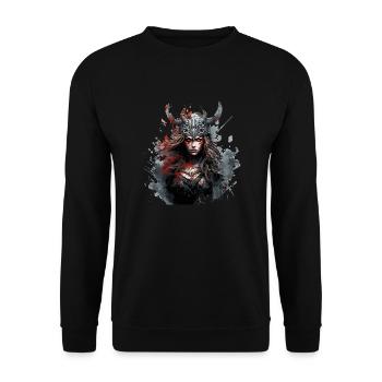 Schildmaid & Valküren Design für Wikinger Fans - Unisex Pullover - Schwarz - Vorne - Alina (178cm) & Michal (187cm)