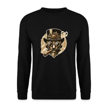 Steampunk Zigarre - Unisex Pullover - Schwarz - Vorne - Alina (178cm) & Michal (187cm)