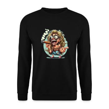 Crazy woman cigar - Unisex Sweatshirt - black - Front - Alina (178cm) & Michal (187cm)