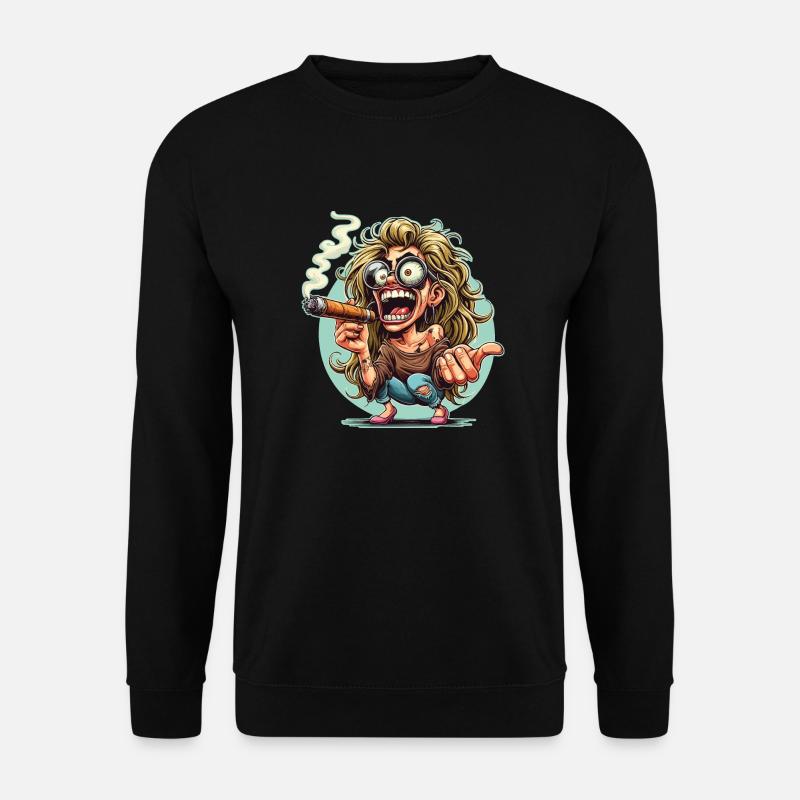 Crazy woman Zigarre - Unisex Pullover - Schwarz