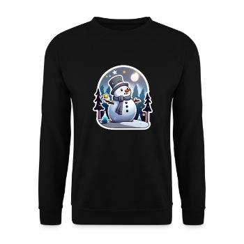 Snowman - Unisex Sweatshirt - black - Front - Alina (178cm) & Michal (187cm)