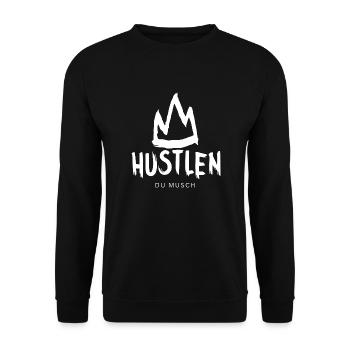 DU MUSCH HUSTLEN - Unisex Pullover - Schwarz - Vorne - Alina (178cm) & Michal (187cm)