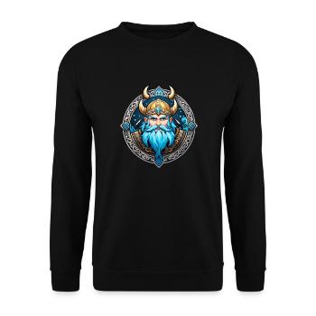 Wikinger Odin Thor Walhalla - Unisex Pullover - Schwarz - Vorne - Alina (178cm) & Michal (187cm)