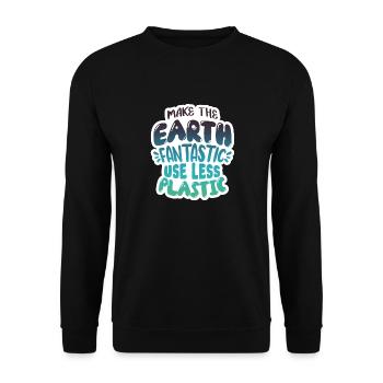 Réduire le plastique - Sweat-shirt Unisexe - noir - Devant - Alina (178cm) & Michal (187cm)