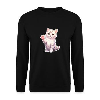 Kitten - Unisex Sweatshirt - black - Front - Alina (178cm) & Michal (187cm)