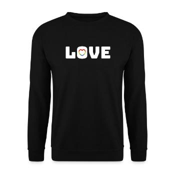Love Heart Rainbow white - Unisex Pullover - Schwarz - Vorne - Alina (178cm) & Michal (187cm)