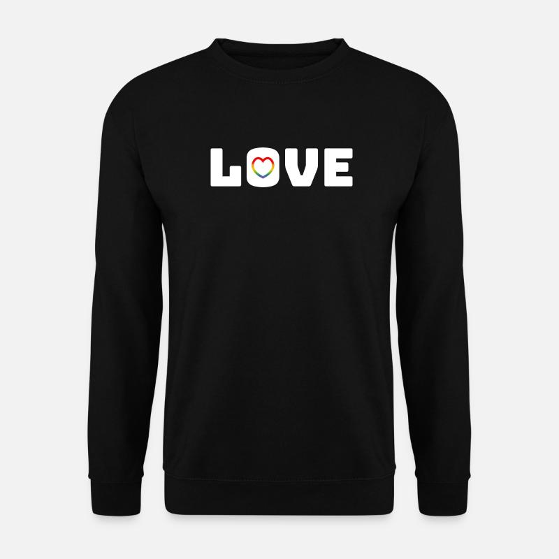 Love Heart Rainbow white - Unisex Sweatshirt - black