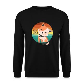 Cats Love Funny Velvet Paw: Gift Cat Mom - Unisex Sweatshirt - black - Front - Alina (178cm) & Michal (187cm)