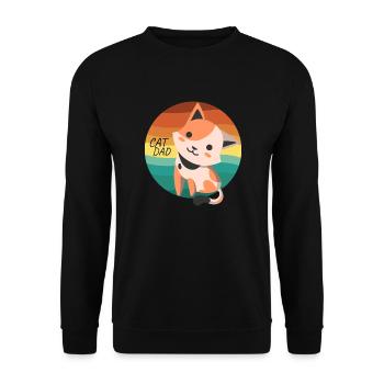 Cats Love Funny Velvet Paw: Gift Cat Dad - Unisex Sweatshirt - black - Front - Alina (178cm) & Michal (187cm)