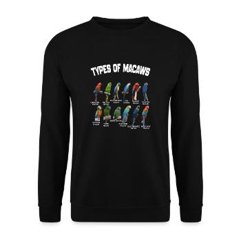 Types Of Macaws - Macaws Breeds List - Unisex Sweatshirt - black - Front - Alina (178cm) & Michal (187cm)