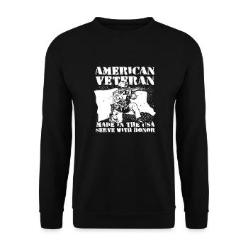 Army War Military Uniform Force Soldier Camouflage - Unisex Sweatshirt - black - Front - Alina (178cm) & Michal (187cm)
