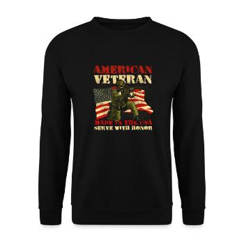 Army War Military Uniform Force Soldier Camouflage - Unisex Sweatshirt - black - Front - Alina (178cm) & Michal (187cm)