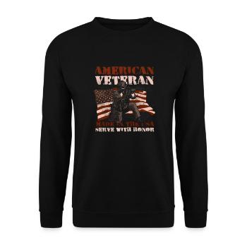 Army War Military Uniform Force Soldier Camouflage - Unisex Sweatshirt - black - Front - Alina (178cm) & Michal (187cm)