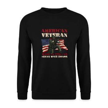 Army War Military Uniform Force Soldier Camouflage - Unisex Sweatshirt - black - Front - Alina (178cm) & Michal (187cm)